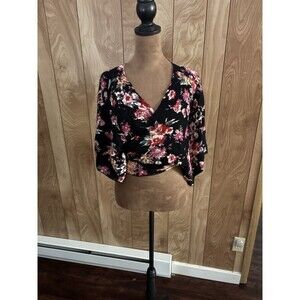 Lani California Women’s Floral Print Wrap Style Blouse Size‎ Medium